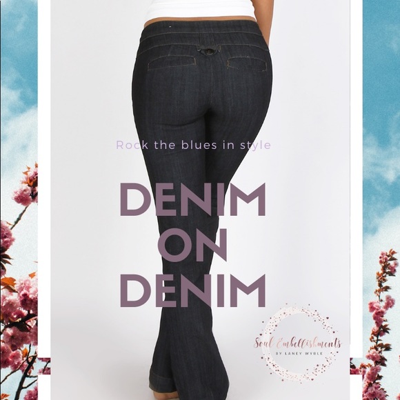 BoomBoom Bootie Sculpt Dark Indigo Low Rise Flares - Picture 3 of 16